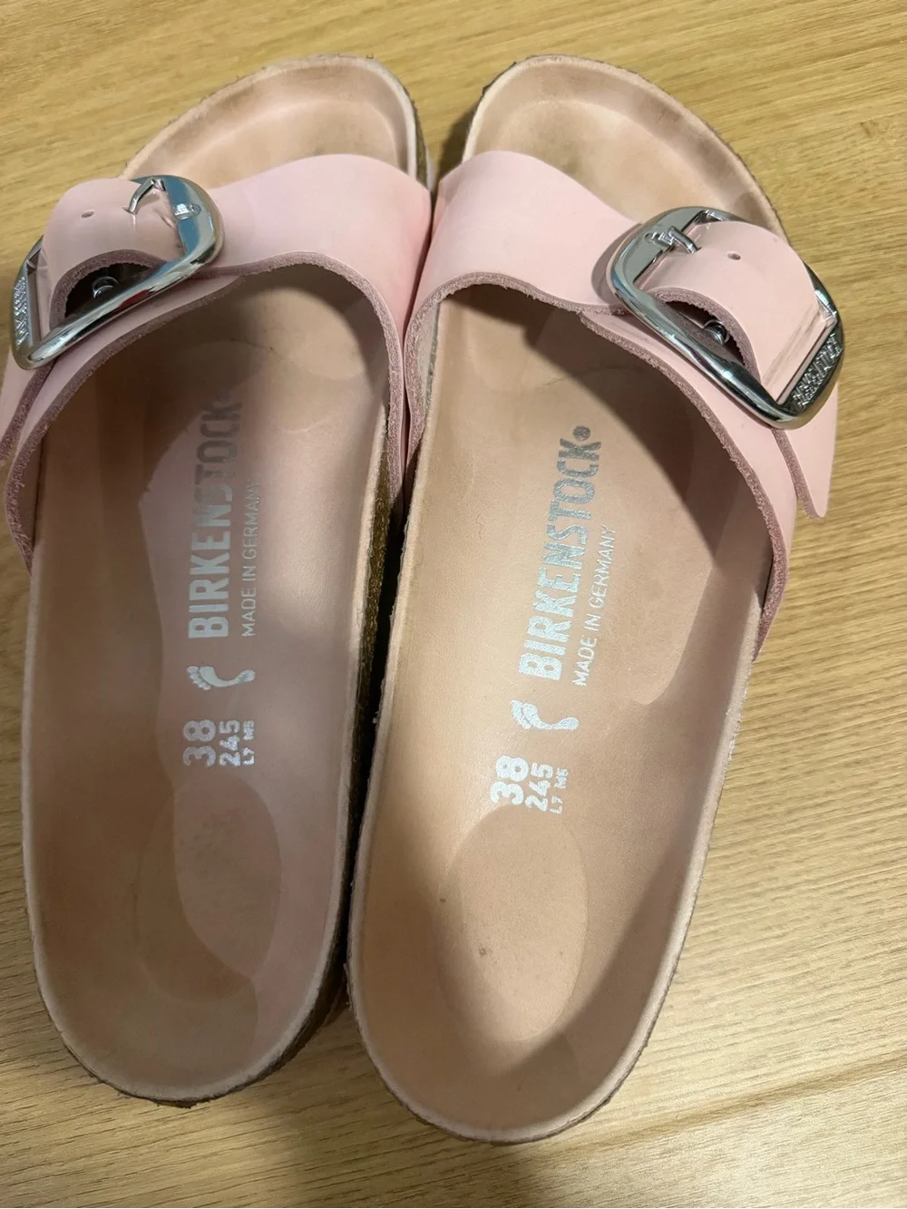Birkenstock Madrid Patent Leather Slide Sandals - Blush Pink